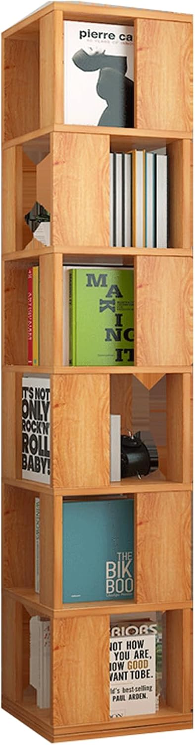 TsoLay Estante giratoria de 5 camadas de madeira macica prateleira