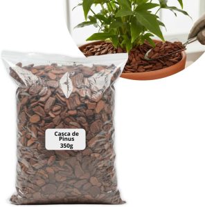 Casca de Pinus Para Terrários, Decoração, Vasos de Plantas, Paisagismo e Proteção do Solo - 350g Premium