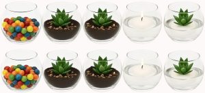 Vaso Aquário de Vidro 600ml Terrário Redondo Para Decoração Unidades (3)