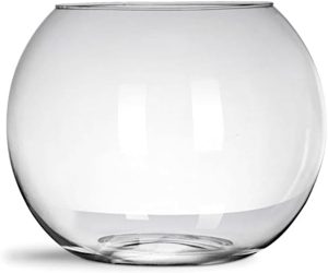 Vaso Aquário 1l Terrário Pequeno Redondo Ø12x10cm Vidro Para Decoração