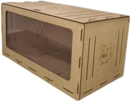 Gaiola Terrario para Hamster e Roedores com Comedouro Marrom