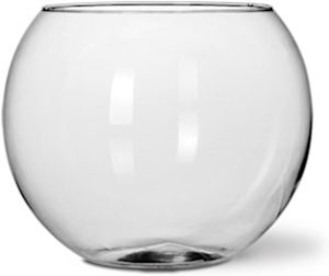 Vaso Aquário 2,5l Terrário Redondo Ø17x14cm Vidro Transparente Para Decoração