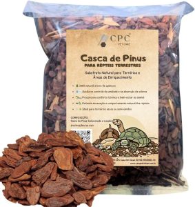 Casca de Pinus Lavada Para Terrario de Répteis terrestres CPC Pet Care (5 Litros)