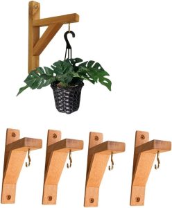 Kits Suporte para Plantas Mão Francesa Madeira Eucalipto Com verniz(Kit-4-Unidade-15x15-P)