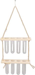 Estação de Criação de Plantas Fácil Instalar, Montada na Parede, Terrário Plantas, Design 2 Camadas, Uso Amplo, 8 Orifícios (Cor de madeira original)