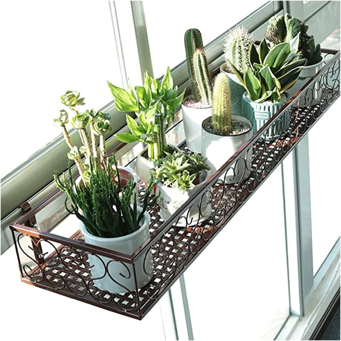 AnRui Suporte de vasos de plantas de prateleira de trilhos