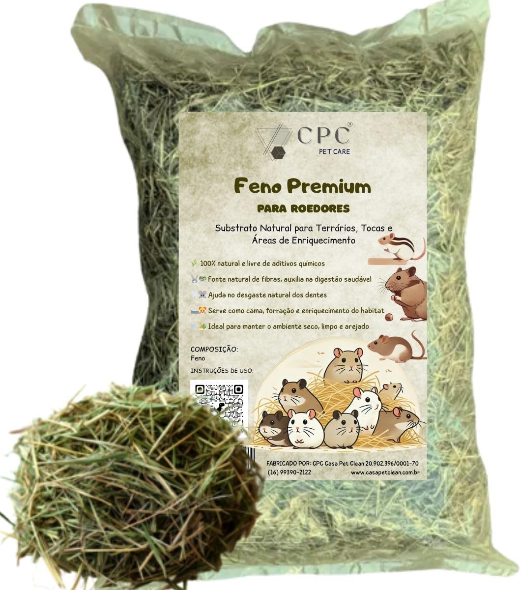 Feno Premium Para Terrario e Roedores CPC Pet Care 1