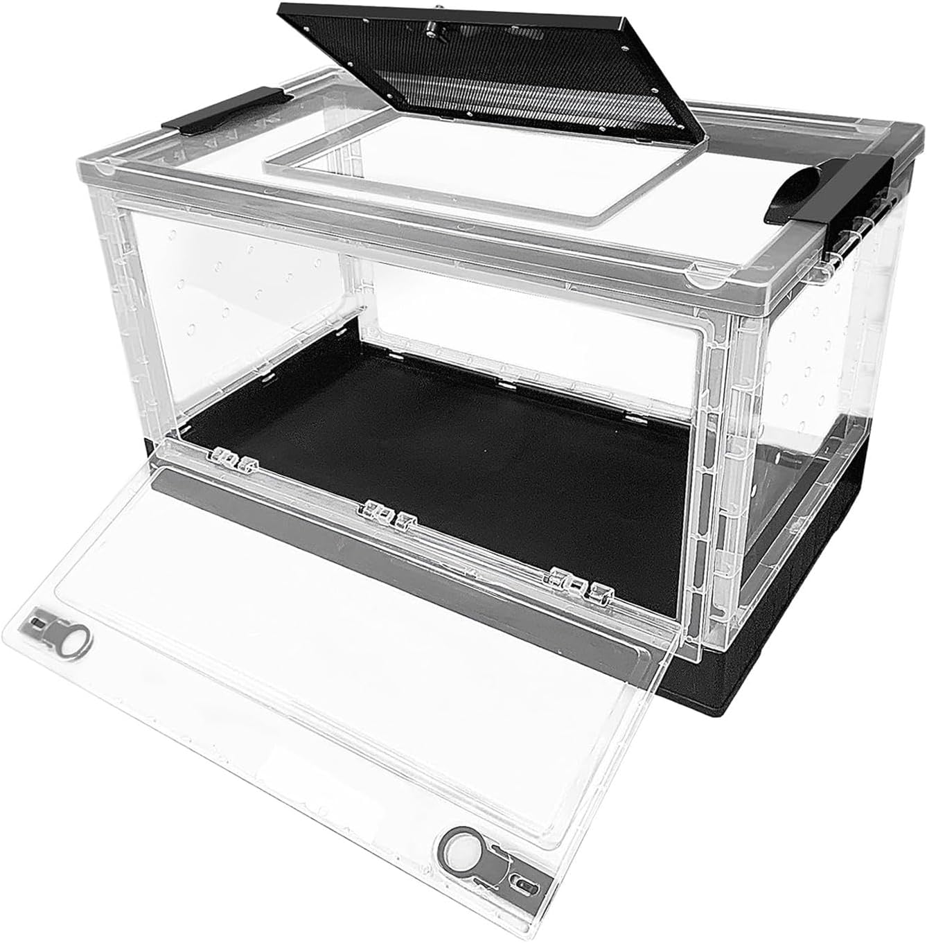 Fenteer Gaiola de criação de répteis Terrário de répteis com rodas Caixa de criação de animais de estimação trepadores para sapos, tartarugas, camaleões, 1 Fenteer Gaiola de criacao de repteis Terrario de repteis com