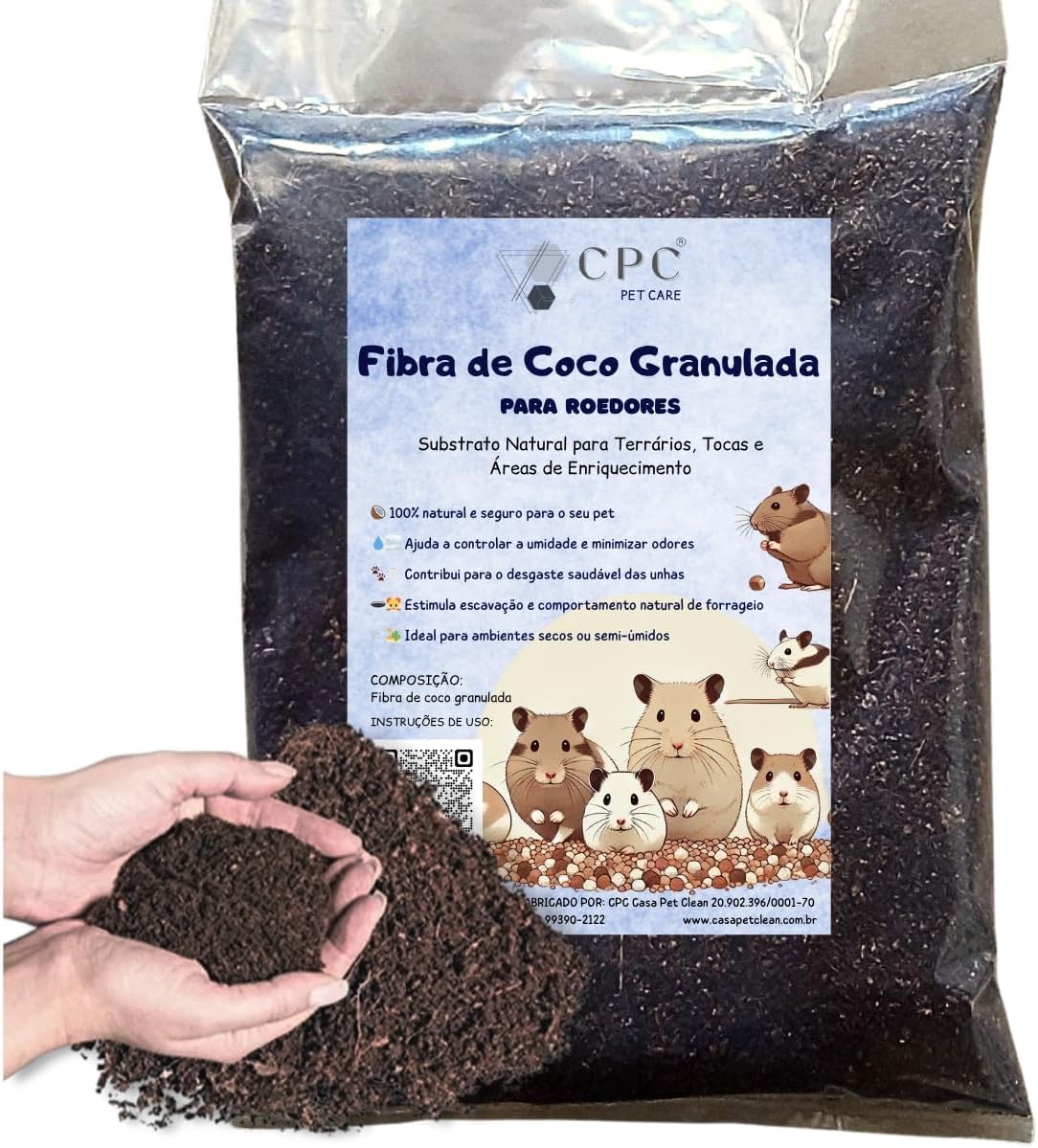 Fibra de Coco Granulada Para Terrario de Roedores CPC Pet