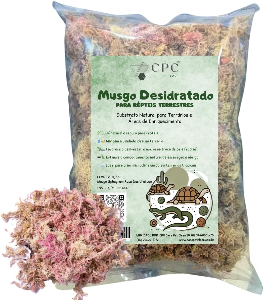 Musgo Desidratado para Terrarios de Repteis Terrestres CPC Pet Care