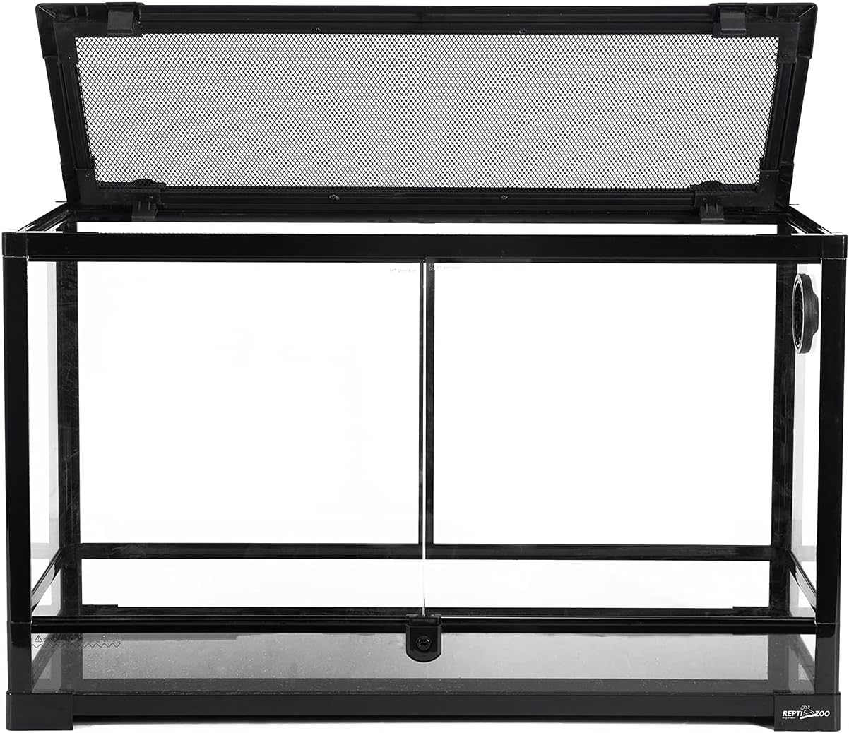REPTI ZOO Terrário de vidro para répteis, 107 litros, tanque de habitat de répteis, abertura frontal, 76 cm x 30 cm x 45 cm, para animais de estimação de répteis, dragão lagarto barbudo e lagarto, ventilação de tela com portas duplas (Knock-Down) 1 REPTI ZOO Terrario de vidro para repteis 107 litros tanque