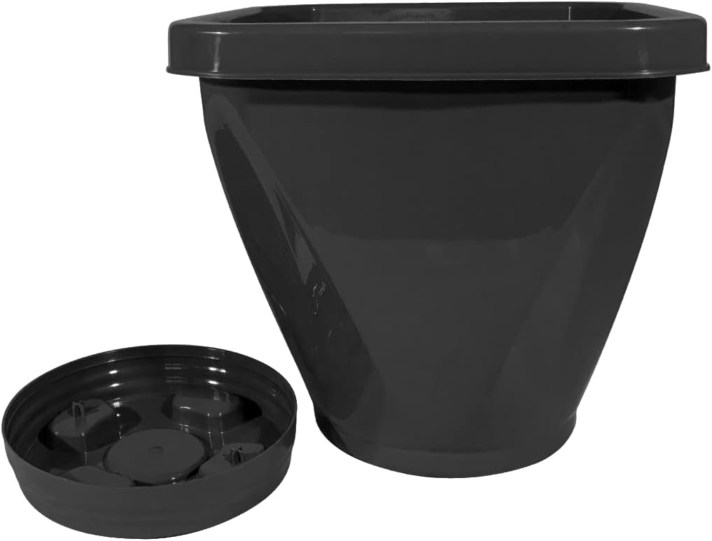 Uninjet Vaso para Plantas Decorativo Quadrado Com Prato N22