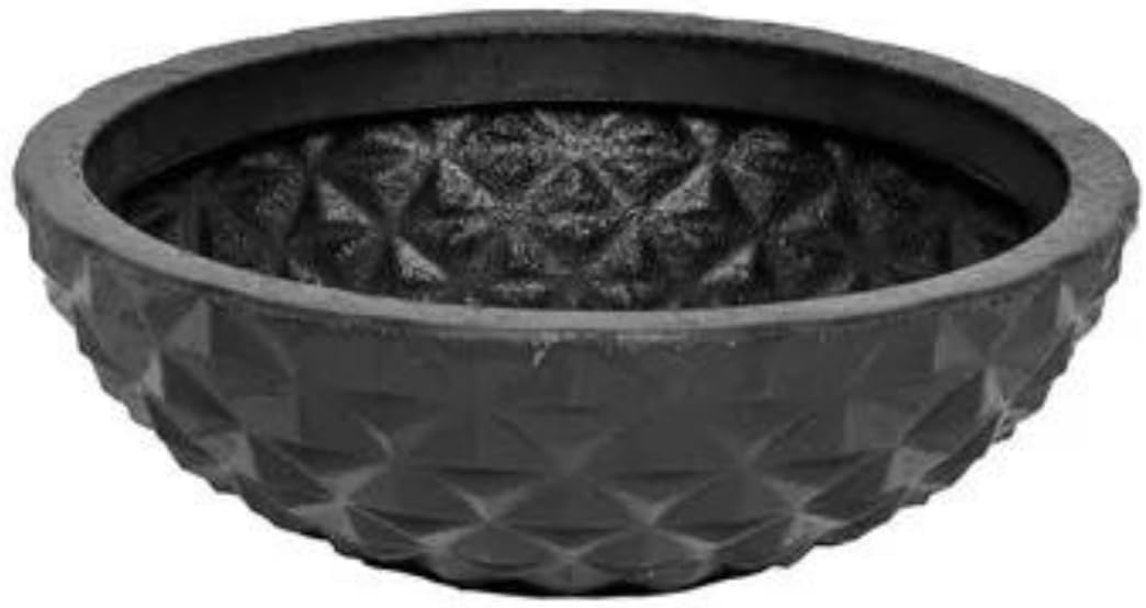 Vaso Cuia Bacia Pplantas Diamante 3d Luxo Jardim Varanda Preto