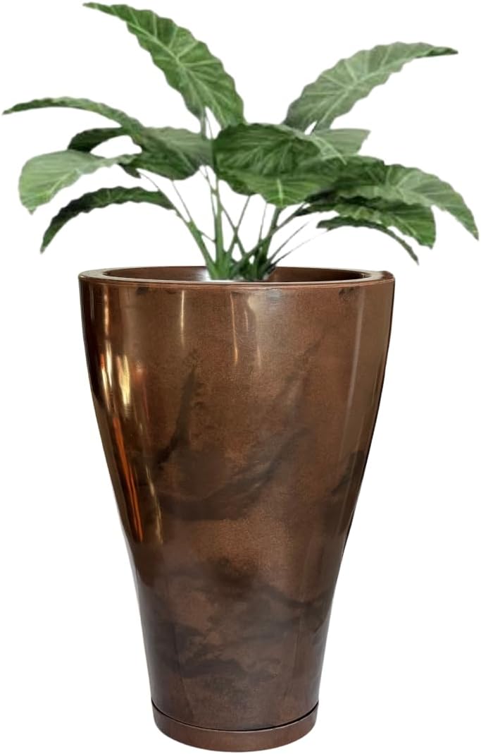 Vaso Grande Para Planta Cônico Liso Varanda Jardim Sala 46cm (Marrom) 1 Vaso Grande Para Planta Conico Liso Varanda Jardim Sala 46cm